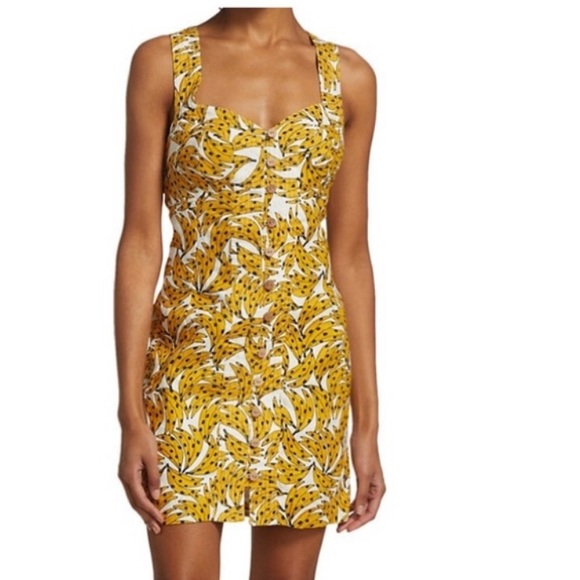 FARM RIO super cute linen/cotton lined dress; XS, wooden buttons, cross straps - Picture 15 of 15